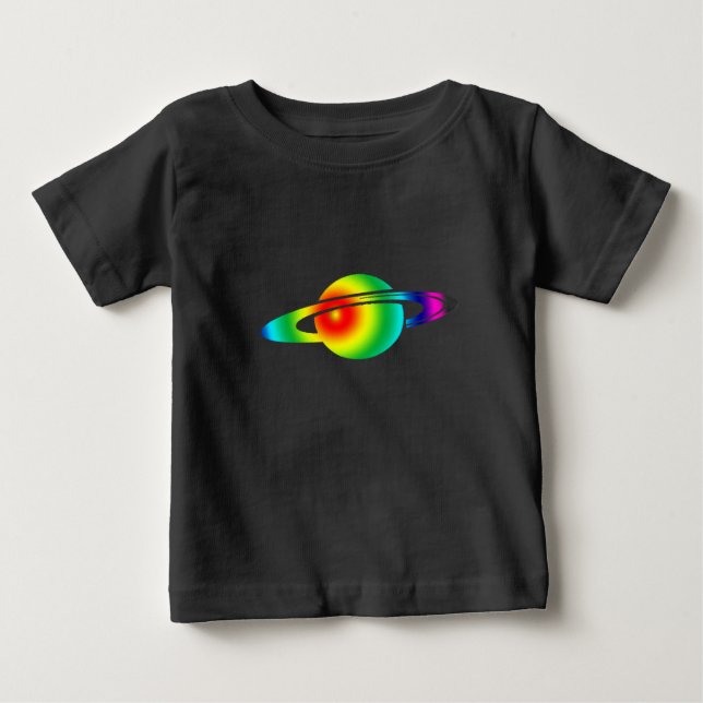 Camiseta De Bebé Saturno psicodélico (Anverso)