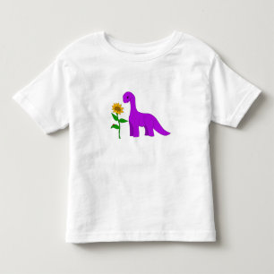 Camiseta De Bebé Sauropod y girasol