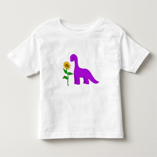 Camiseta De Bebé Sauropod y girasol (Anverso)