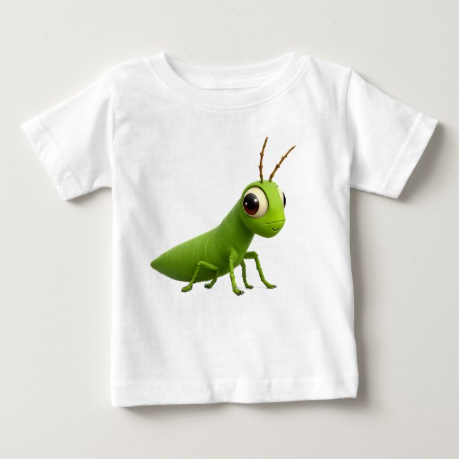 Camiseta De Bebé Sauterelle verte cartoon (Anverso)
