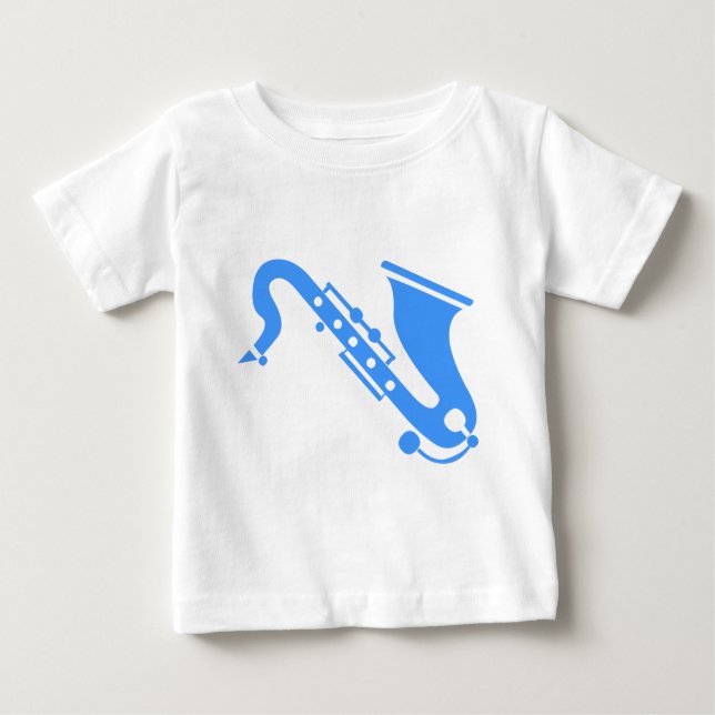 Camiseta De Bebé Saxofón - Azul bebé (Anverso)