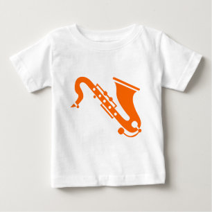 Camiseta De Bebé Saxofón - Naranja