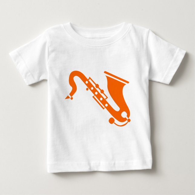 Camiseta De Bebé Saxofón - Naranja (Anverso)