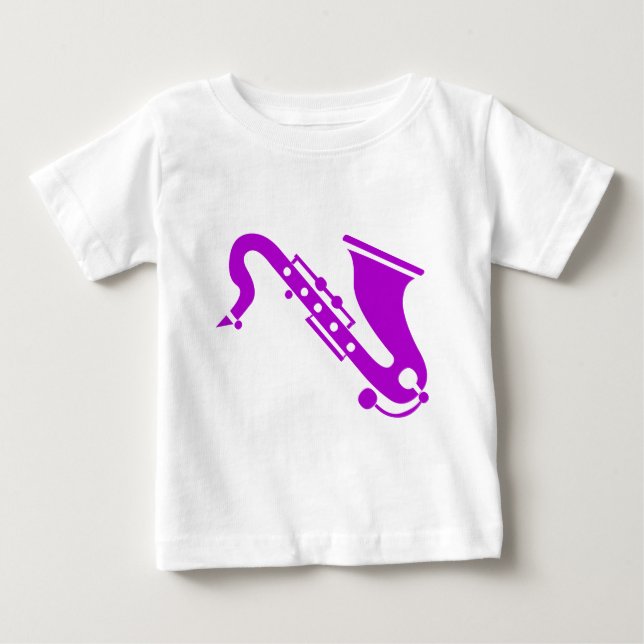 Camiseta De Bebé Saxofón - Púrpura (Anverso)