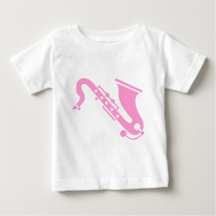 Camiseta De Bebé Saxofón - Rosa