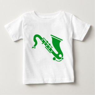 Camiseta De Bebé Saxofón - Verde de hierba