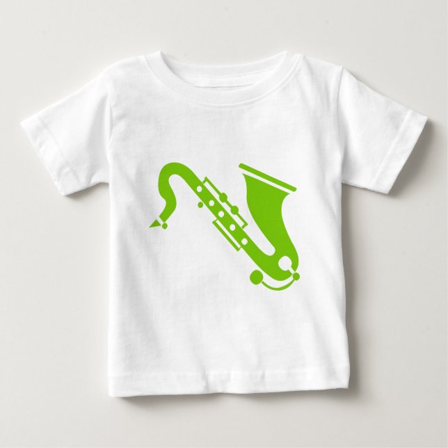 Camiseta De Bebé Saxofón - Verde marciano (Anverso)