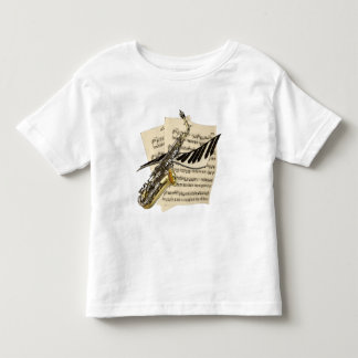 Camiseta De Bebé Saxofón y piano de los músicos