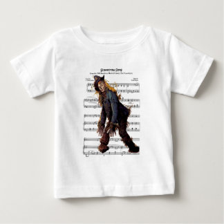 Camiseta De Bebé Scarecrow con fondo de música de hojas