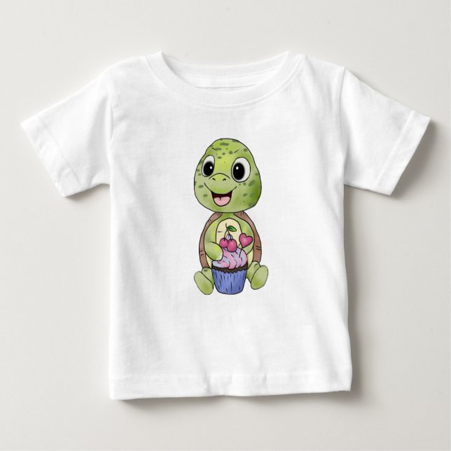 Camiseta De Bebé Schildkröte mit Muffin (Anverso)
