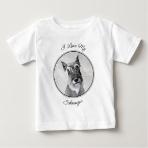 Camiseta De Bebé Schnauzer (Gigante) - Arte de Perro Original Lindo