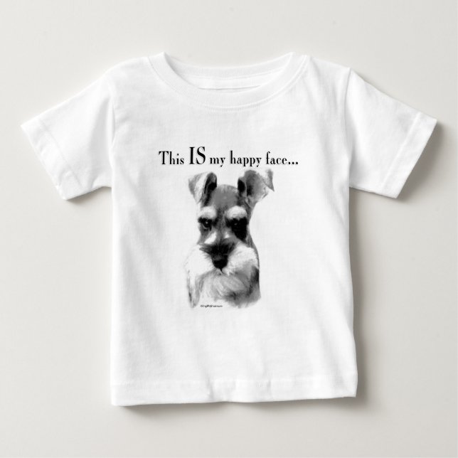Camiseta De Bebé Schnauzer Happy Face (Anverso)