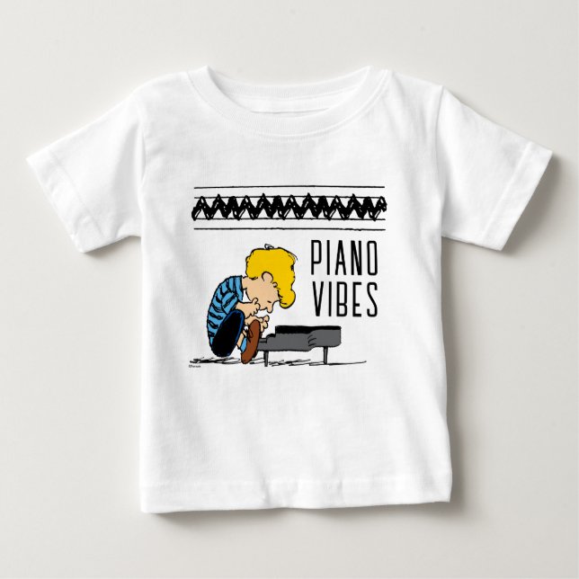 Camiseta De Bebé Schroeder Charlie Brown Music (Anverso)