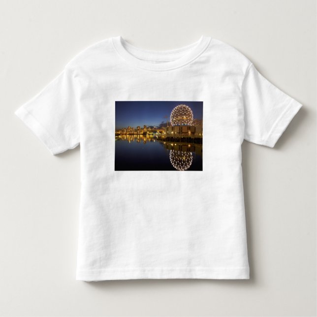 Camiseta De Bebé Science World y CBD reflejados en False Creek, (Anverso)