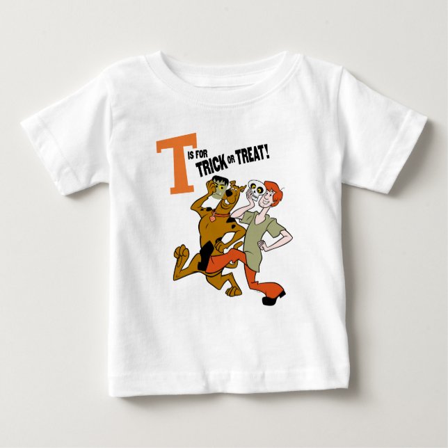 Camiseta De Bebé Scooby-Doo | T es para Truco o Tratamiento (Anverso)