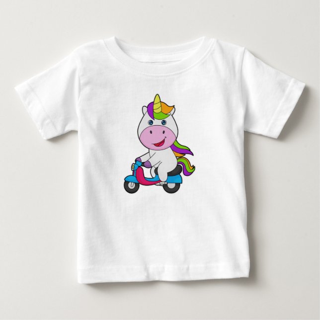 Camiseta De Bebé Scooter de Unicorn (Anverso)