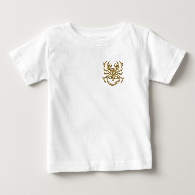 Camiseta De Bebé Scorpio Zodiac - Oro tribal (Anverso)