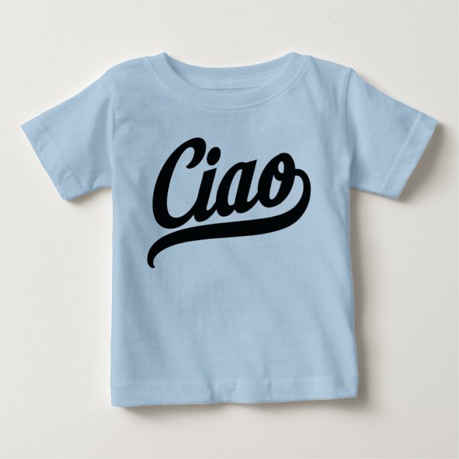 Camiseta De Bebé Script de Ciao (negro) (Anverso)