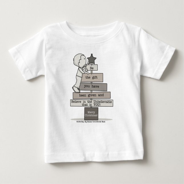 Camiseta De Bebé Sé el árbol de regalo-Navidad (Anverso)