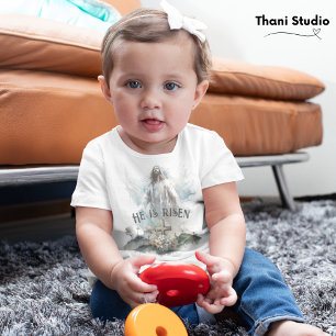 Camiseta De Bebé Se levanta la Cruz Religiosa Cristiana de Pascua