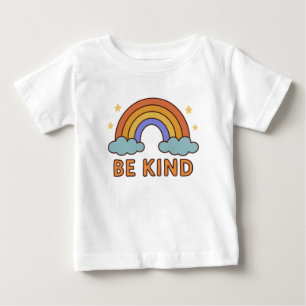 Camiseta De Bebé "Sea amable con el arcoiris - Colorido diseño de c