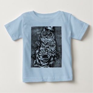 Camiseta De Bebé Sea ilustraciones sabias del búho del estilo del