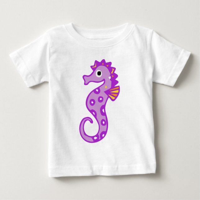 Camiseta De Bebé Seahorse púrpura (Anverso)