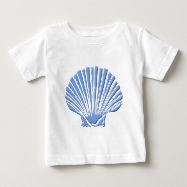 Camiseta De Bebé Seashell azul (Anverso)