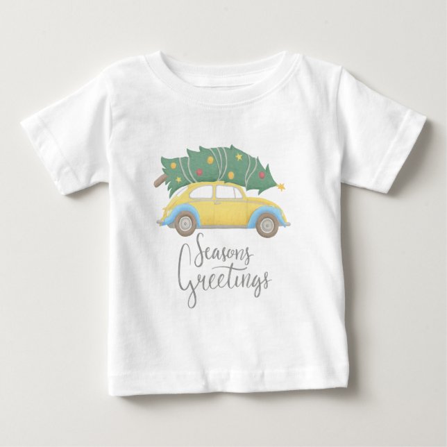 Camiseta De Bebé Seasons Greetings Car & Tree (Anverso)