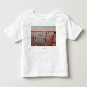 Camiseta De Bebé Seattle del oeste, WA - bañándose en la playa de