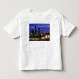 Camiseta De Bebé Seattle, el horizonte de Washington por la noche