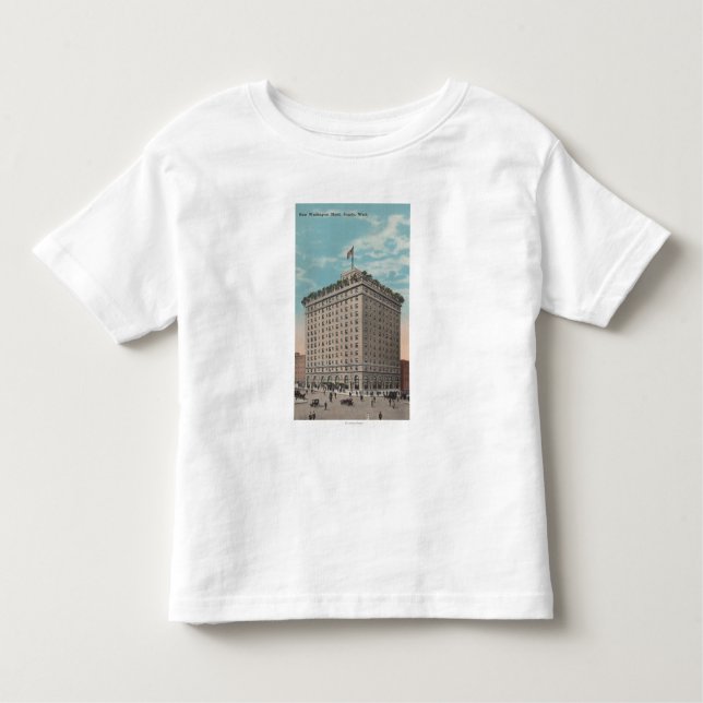 Camiseta De Bebé Seattle, WAView del hotel de Washington (Anverso)