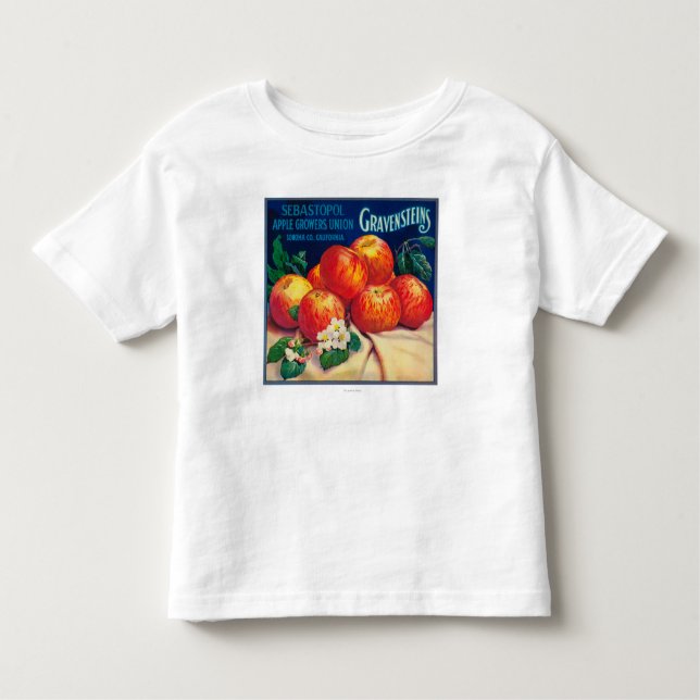 Camiseta De Bebé Sebastopol Gravensteins Apple LabelSonoma, CA (Anverso)