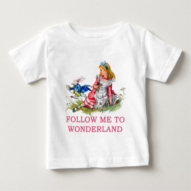 CAMISETA DE BEBÉ SEGUIRME A WONDERLAND (Anverso)