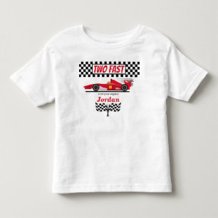 Camiseta De Bebé Segundo Cumpleaños Coche de Carreras Rojo Dos Rápi