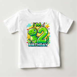 Camiseta De Bebé Segundo cumpleaños de Dinosaurio
