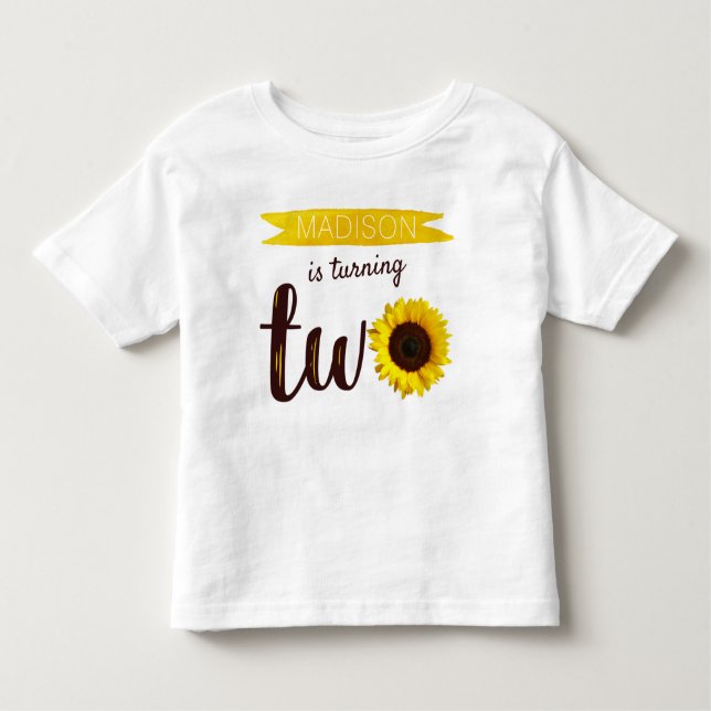 Camiseta De Bebé Segundo cumpleaños de Little Sunflower (Anverso)