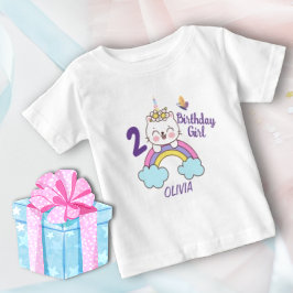Camiseta De Bebé Segundo cumpleaños de Unicornio, chica