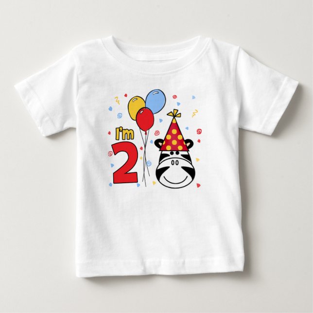 Camiseta De Bebé Segundo cumpleaños de Zebra Face (Anverso)