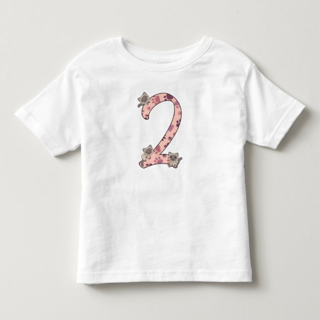 Camiseta De Bebé Segundo Cumpleaños Del Gato Siamés Para Niños, Niñ (Anverso)