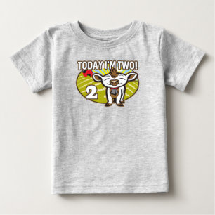 Camiseta De Bebé ¡Segundo cumpleaños del niño hoy soy dos! Cute Cow
