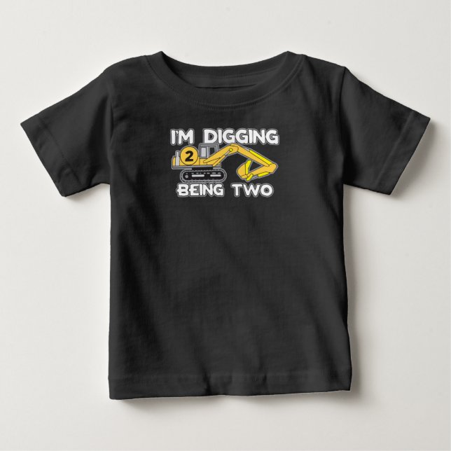 Camiseta De Bebé Segundo cumpleaños del niño que estoy cavando sien (Anverso)