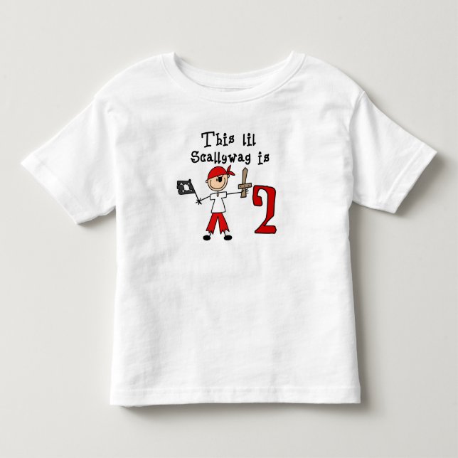 Camiseta De Bebé Segundo cumpleaños del Pirata Stick (Anverso)