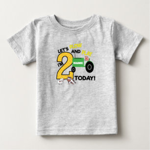Camiseta De Bebé Segundo cumpleaños - fiesta de tractor con temát