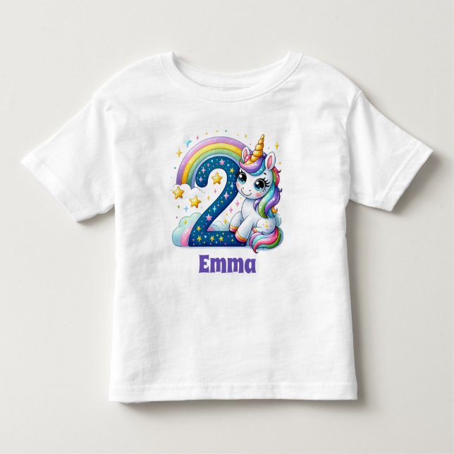 Camiseta De Bebé Segundo cumpleaños mágico - Unicornio personalizad (Anverso)
