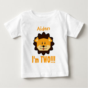 Camiseta De Bebé Segundo cumpleaños, niño o Chica con león V09