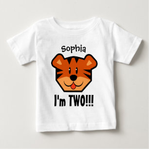 Camiseta De Bebé Segundo cumpleaños, niño o Chica con tigre V08