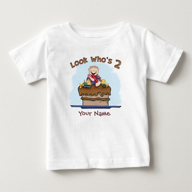 Camiseta De Bebé Segundo cumpleaños personalizado de barro de choco (Anverso)