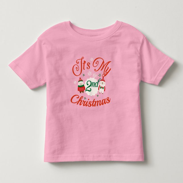 Camiseta De Bebé Segundo Navidad del bebé (Anverso)