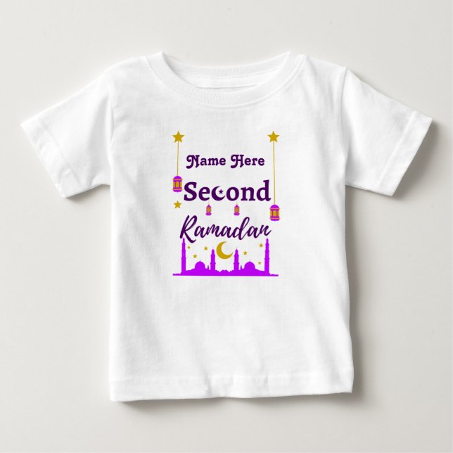 Camiseta De Bebé Segundo Ramadán | Nombre personalizado (Anverso)